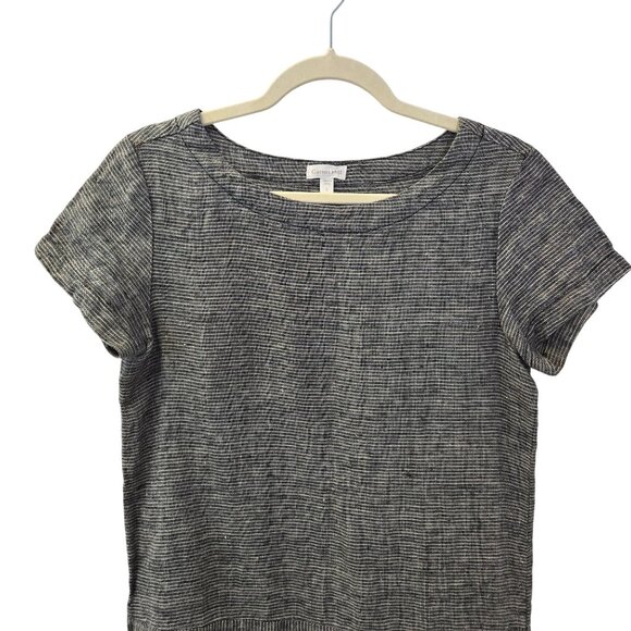 Garnet Hill 100% Linen Striped Drop Waist Dress Size 2 - Picture 4 of 6